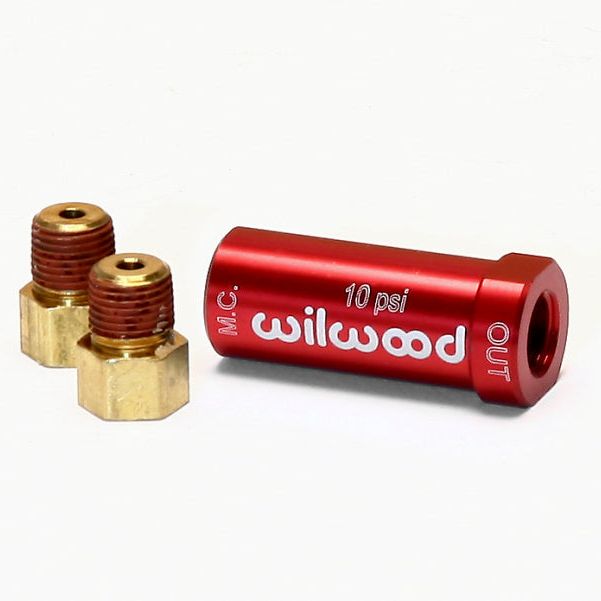 Wilwood Residual Pressure Valve - New Style w/ Fittings - 10# / Red-Brake Hardware-Wilwood-WIL260-13784-SMINKpower Performance Parts