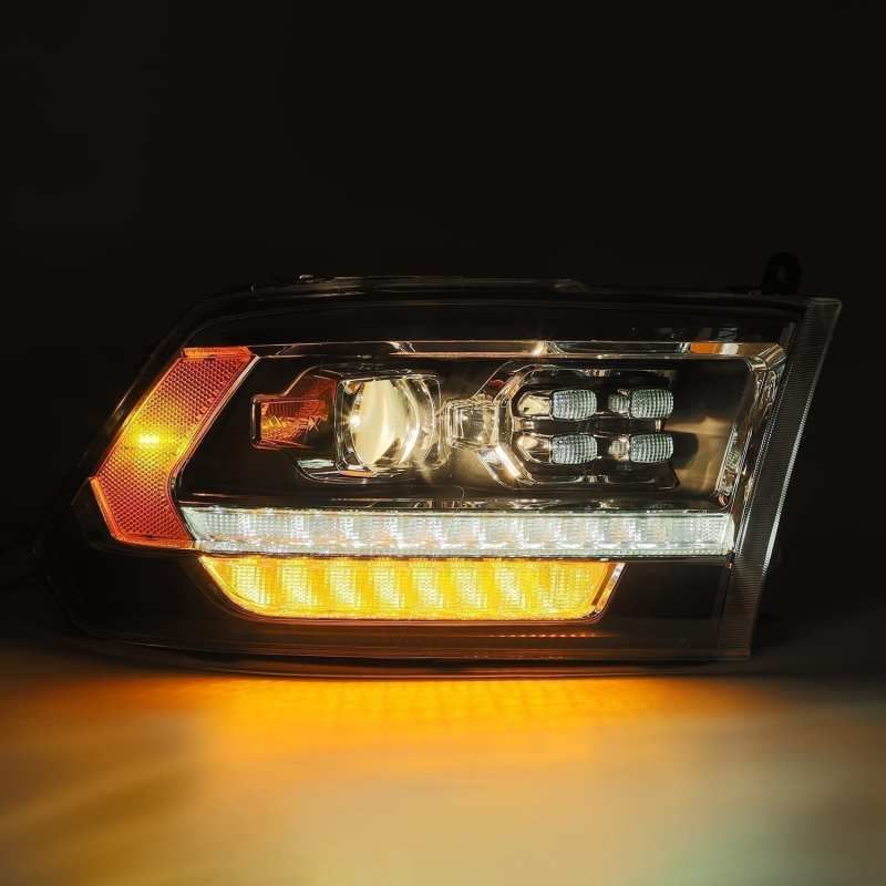 AlphaRex 09-18 Dodge Ram 2500HD LUXX LED Proj Headlights Plank Style Black w/Seq Signal/Smoked DRL-Headlights-AlphaRex-ARX880520-SMINKpower Performance Parts