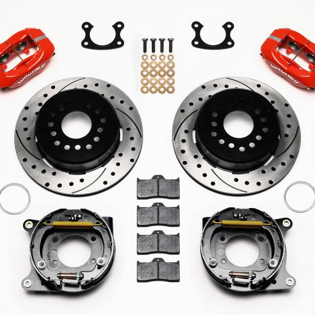 Wilwood Forged Dynalite P/S Park Brake Kit Drill-Red Small Ford 2.50in Offset-Big Brake Kits-Wilwood-WIL140-9282-DR-SMINKpower Performance Parts