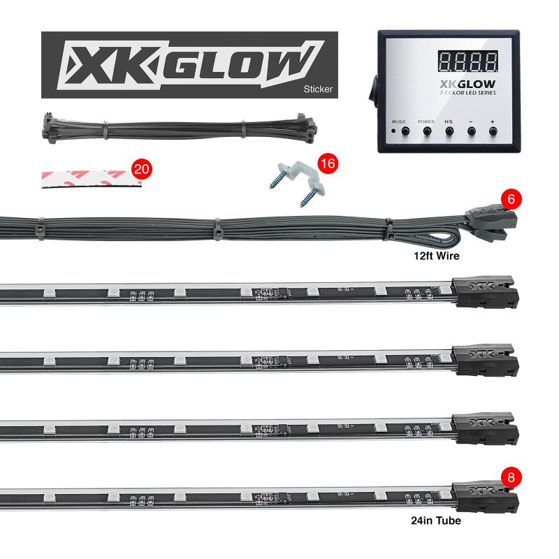 XK Glow 3 Million Color XKGLOW LED Accent Light Car/Truck Kit 8x24In Tubes - SMINKpower Performance Parts XKGXK041006 XKGLOW