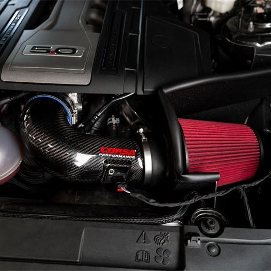 Corsa 2018+ Ford Mustang GT 5.0L V8 DryTech 3D Open Element Carbon Fiber Air Intake - Black