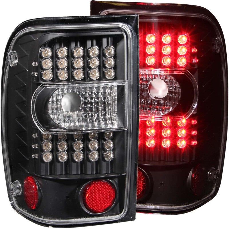 ANZO 2001-2011 Ford Ranger LED Taillights Black-Tail Lights-ANZO-ANZ311107-SMINKpower Performance Parts