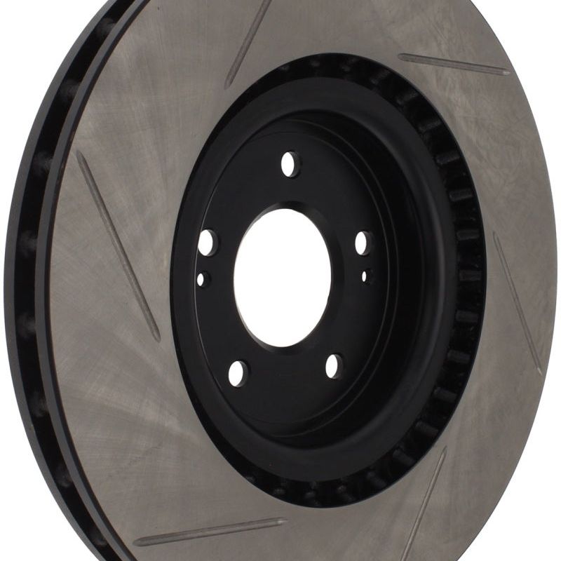 StopTech Power Slot 08-09 Evo 10 Slotted Left Front Rotor-Brake Rotors - Slotted-Stoptech-STO126.46076SL-SMINKpower Performance Parts