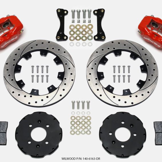 Wilwood Forged Dynalite Front Hat Kit 12.19in Drilled Red 94-01 Honda/Acura w/262mm Disc-Big Brake Kits-Wilwood-WIL140-6163-DR-SMINKpower Performance Parts