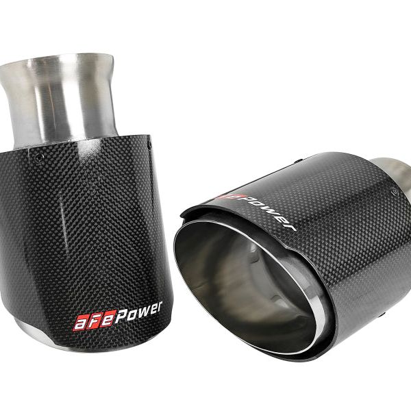 aFe MACH Force-XP 4-1/2in Carbon Fiber OE Replacement Exhaust Tips - 15-19 Dodge Charger/Hellcat-Tips-aFe-AFE49C32068-C-SMINKpower Performance Parts