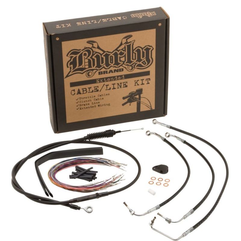 Burly Brand Control Kit 13in Bagger Bar - Black-Throttle Cable-Burly Brand-BURB30-1298-SMINKpower Performance Parts