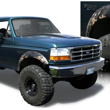 Bushwacker 92-96 Ford Bronco Extend-A-Fender Style Flares 2pc - Black-Fender Flares-Bushwacker-BUS20020-11-SMINKpower Performance Parts