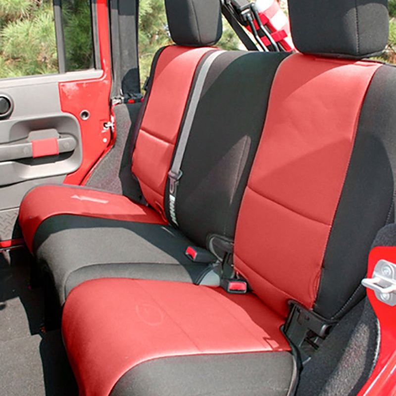Rugged Ridge Seat Cover Kit Black/Red 07-10 Jeep Wrangler JK 2dr-Seat Covers-Rugged Ridge-RUG13294.53-SMINKpower Performance Parts