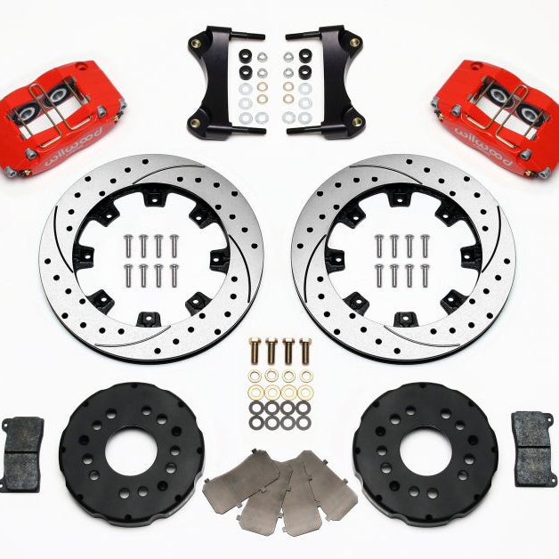 Wilwood Dynapro Radial Front Kit 12.19in Drilled Red 95-99 Mitsubishi Eclipse (*Line Kit Needed*)-Big Brake Kits-Wilwood-WIL140-8292-DR-SMINKpower Performance Parts