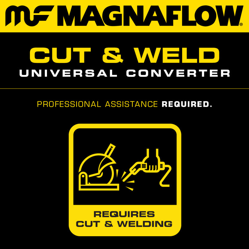MagnaFlow Conv Univ 2.5in Inlet/Outlet Center/Center Round 11in Body L x 5.125in W x 15in Overall L-Catalytic Converter Universal-Magnaflow-MAG51356-SMINKpower Performance Parts