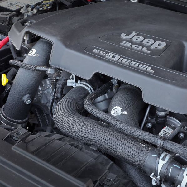aFe BladeRunner Black 3in Intercooler Hot & Cold Side Pipe Kit 20-21 Jeep Wrangler V6-3.0L (td)-Intercoolers-aFe-AFE46-20434-B-SMINKpower Performance Parts