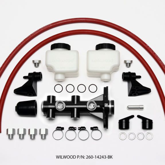 Wilwood Tandem Remote Master Cylinder - 1in Bore Black-Brake Master Cylinder-Wilwood-WIL260-14243-BK-SMINKpower Performance Parts