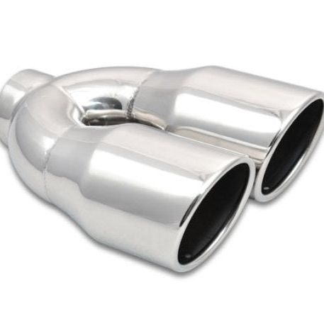 Vibrant 2.5in ID Dual 3.5in OD Round SS Exhaust Tip (Single Wall Angle Cut)-Tips-Vibrant-VIB1326-SMINKpower Performance Parts