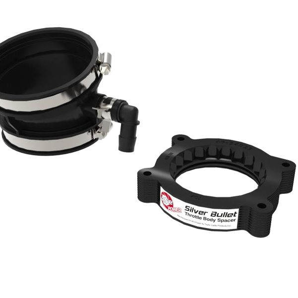 aFe 2020 Vette C8 Silver Bullet Aluminum Throttle Body Spacer / Works With aFe Intake Only - Black-Throttle Body Spacers-aFe-AFE46-34023B-SMINKpower Performance Parts