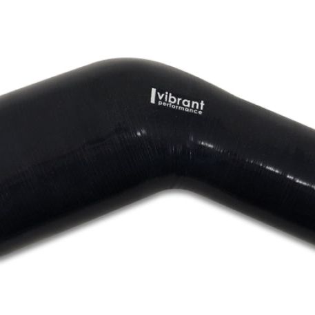 Vibrant 2.25in ID x 2.50in ID Gloss Black Silicone 45 Degree Transition Elbow
