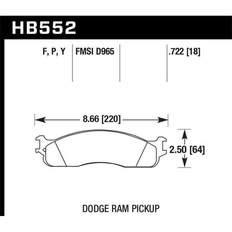 Hawk LTS Street Brake Pads - SMINKpower Performance Parts HAWKHB552Y.722 Hawk Performance