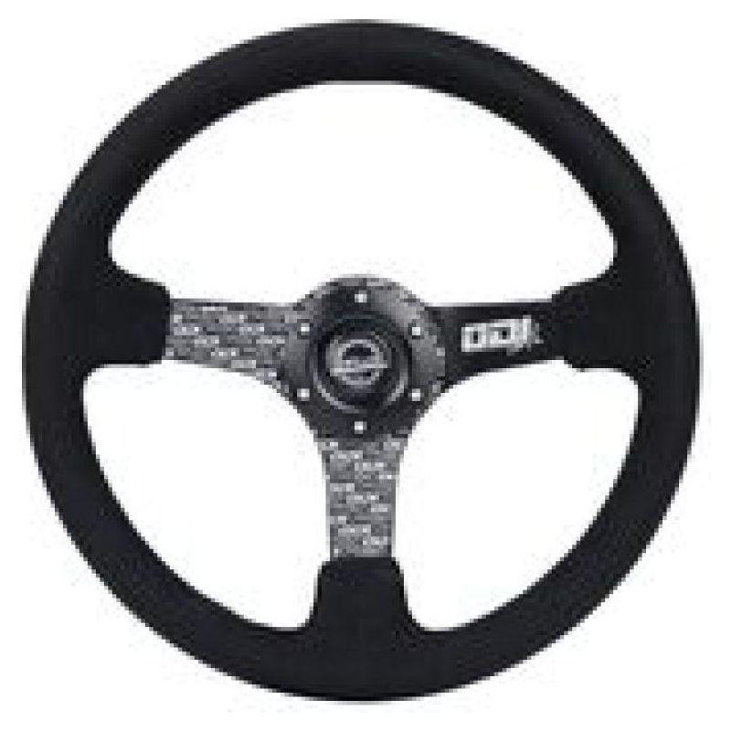 NRG Reinforced Steering Wheel (350mm / 3in. Deep) Odi Bakchis Signature Solid Spokes Alcantara - SMINKpower Performance Parts NRGRST-036MB-ODI NRG