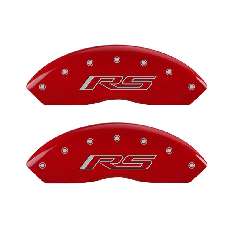 MGP 4 Caliper Covers Engraved Front & Rear Gen 5/RS Red finish silver ch-Caliper Covers-MGP-MGP14240SRS5RD-SMINKpower Performance Parts