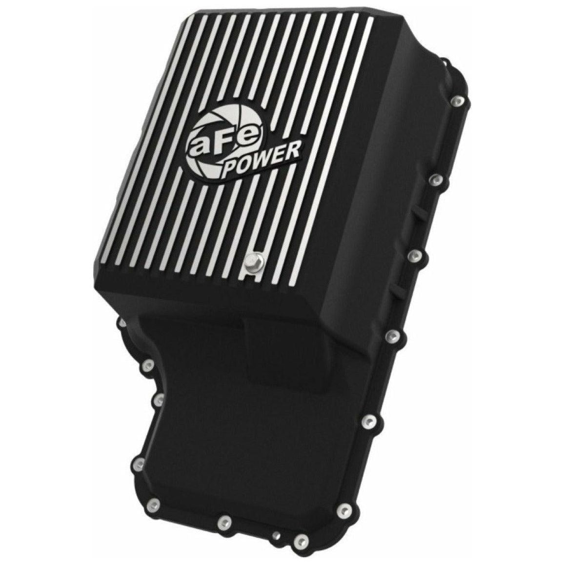 aFe 20-21 Ford Truck w/ 10R140 Transmission Pan Black POWER Street Series w/ Machined Fins - SMINKpower Performance Parts AFE46-71220B aFe