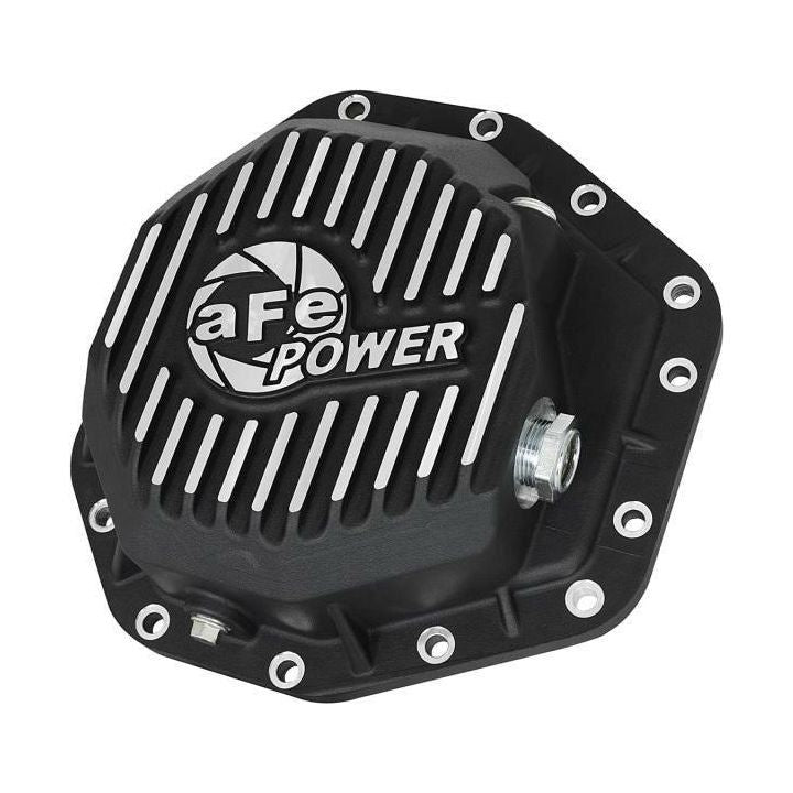 aFe Power Pro Ser Rear Diff Cover Black w/Mach Fins 2017 Ford Diesel Trucks V8-6.7L(td) Dana M275-14 - SMINKpower Performance Parts AFE46-70352 aFe