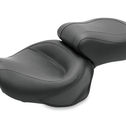 Mustang 06-17 Harley Dyna Wide Touring 1PC Seat - Black-One-Piece Motorcycle Seats-Mustang Motorcycle-MMP75535-SMINKpower Performance Parts