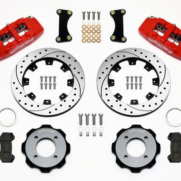 Wilwood Dynapro 6 Front Hat Kit 12.19in Drilled Red 2011 Fiesta-Big Brake Kits-Wilwood-WIL140-11899-DR-SMINKpower Performance Parts