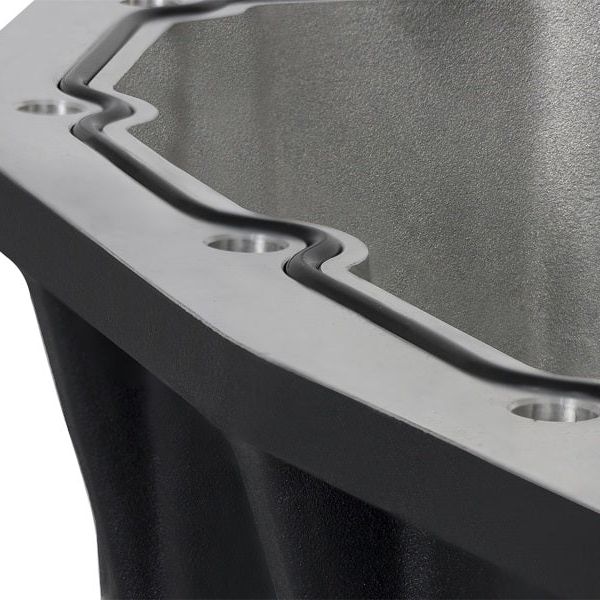AFE Pro Series Engine Oil Pan Black w/Machined Fins; 11-16 Ford Powerstroke V8-6.7L (td)-Diff Covers-aFe-AFE46-70322-SMINKpower Performance Parts