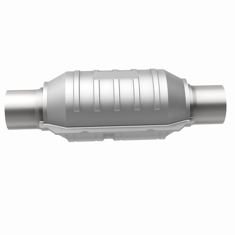 MagnaFlow Conv Univ 2.25in Inlet/Outlet Center/Center Round 9in Body L x 5.125in W x 13in Overall L-Catalytic Converter Universal-Magnaflow-MAG51205-SMINKpower Performance Parts