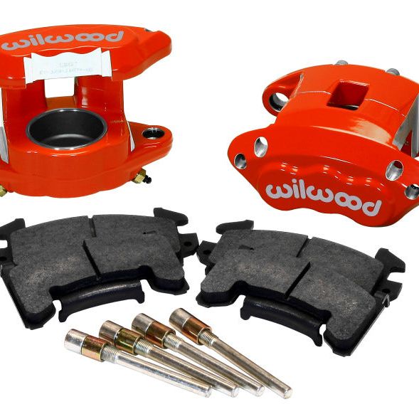 Wilwood D154 Front Caliper Kit - Red 2.50in Piston 1.04in Rotor-Big Brake Kits-Wilwood-WIL140-12097-R-SMINKpower Performance Parts
