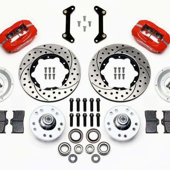 Wilwood Forged Dynalite Front Kit 11.00in Drilled Red 79-87 GM G Body-Big Brake Kits-Wilwood-WIL140-11009-DR-SMINKpower Performance Parts