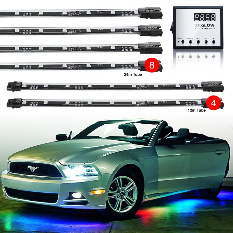 XK Glow 3 Million Color XKGLOW LED Accent Light Car/Truck Kit 8x24In + 4x12In Tubes - SMINKpower Performance Parts XKGXK041007 XKGLOW