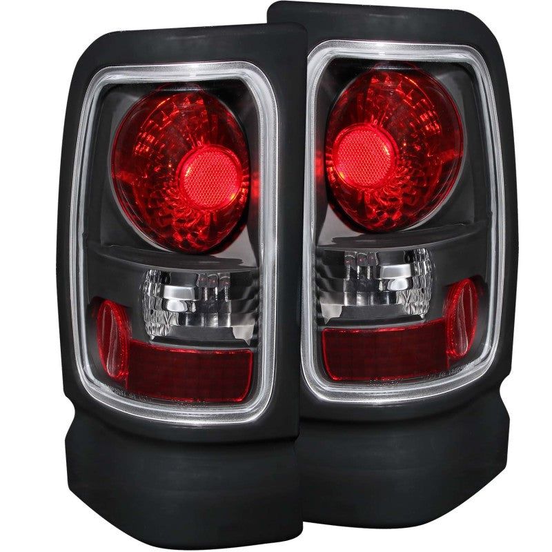 ANZO 1994-2001 Dodge Ram Taillights Black-Tail Lights-ANZO-ANZ211048-SMINKpower Performance Parts