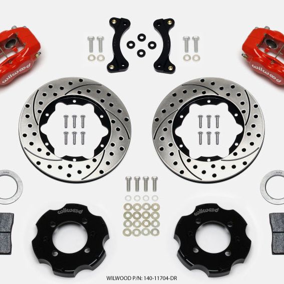 Wilwood Forged Dynalite Front Hat Kit 11.00in Drilled Red 95-05 Miata-Big Brake Kits-Wilwood-WIL140-11704-DR-SMINKpower Performance Parts