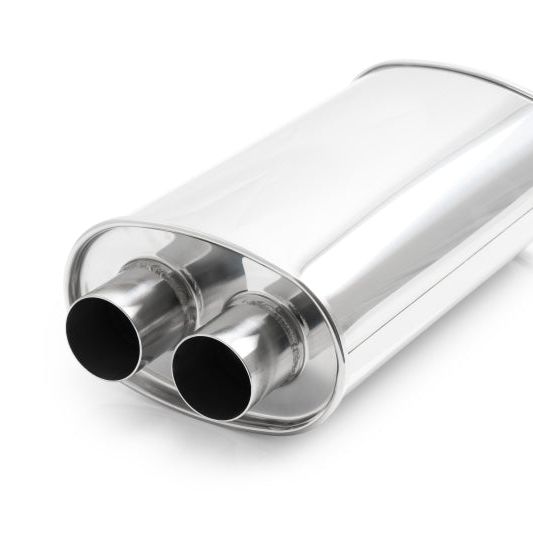 Vibrant Universal Streetpower 2.25in Stainless Steel Dual In-Out Oval Muffler-Muffler-Vibrant-VIB10534-SMINKpower Performance Parts