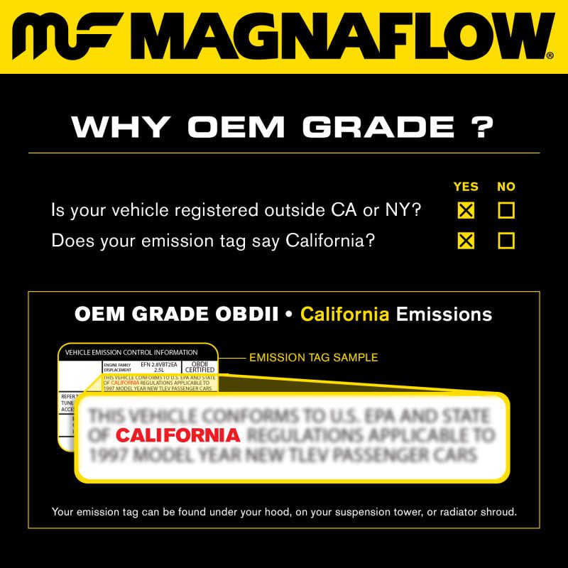 MagnaFlow Conv Univ 2.5in Inlet/Outlet Center/Center Oval 12in Body L x 6.5in W x 16in Overall L-Catalytic Converter Universal-Magnaflow-MAG51006-SMINKpower Performance Parts