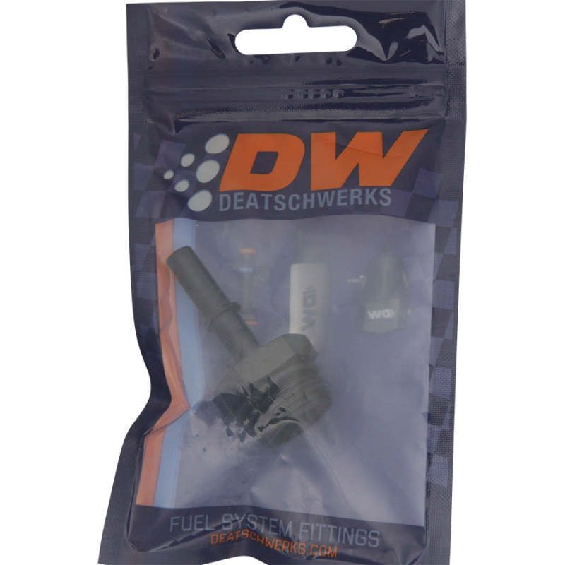 DeatschWerks 10AN ORB Male to 5/16in Male EFI Quick Connect Adapter - Anodized Matte Black-Fuel Components Misc-DeatschWerks-DWK6-02-0124-B-SMINKpower Performance Parts