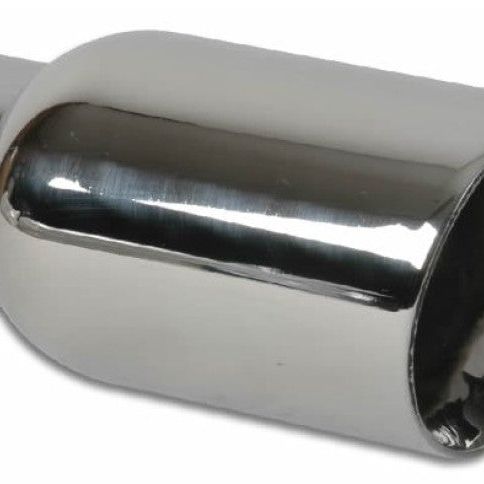Vibrant 4in OD Round SS Exhaust Tip (Double Wall Angle Cut Beveled Outlet) 3in. ID Inlet-Tips-Vibrant-VIB1270-SMINKpower Performance Parts