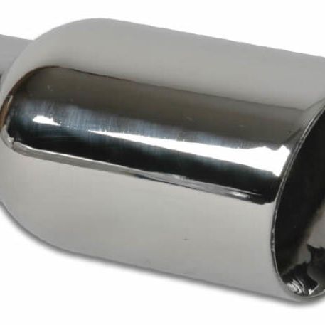 Vibrant 4in OD Round SS Exhaust Tip (Double Wall Angle Cut Beveled Outlet) 3in. ID Inlet-Tips-Vibrant-VIB1270-SMINKpower Performance Parts
