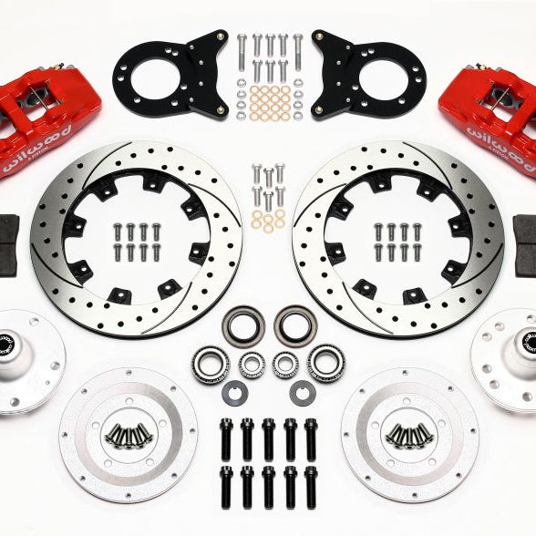 Wilwood Dynapro 6 Front Hub Kit 12.19in Drill Red 1965-1969 Mustang Disc & Drum Spindle-Big Brake Kits-Wilwood-WIL140-12947-DR-SMINKpower Performance Parts