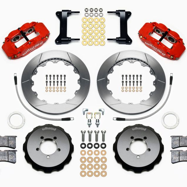 Wilwood Narrow Superlite 6R Front Hat Kit 12.88in Red 2012-Up Toyota / Scion FRS w/ Lines-Big Brake Kits-Wilwood-WIL140-12870-R-SMINKpower Performance Parts