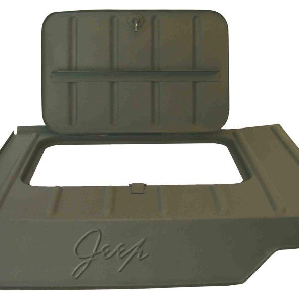 Omix Tool Compartment with Script 46-75 Willys & Models-Exterior Trim-OMIX-OMIDMC-3227K-SMINKpower Performance Parts