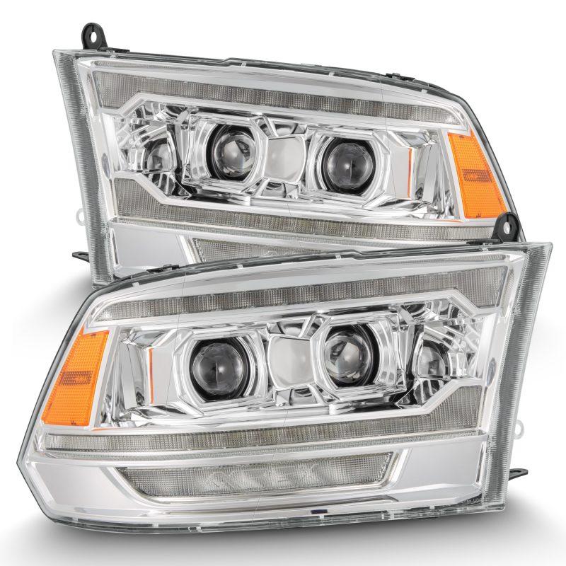AlphaRex 09-18 Ram 1500 PRO-Series Proj Headlights Chrome w/ Sequential Signal and Top/Middle DRL-Headlights-AlphaRex-ARX880562-SMINKpower Performance Parts