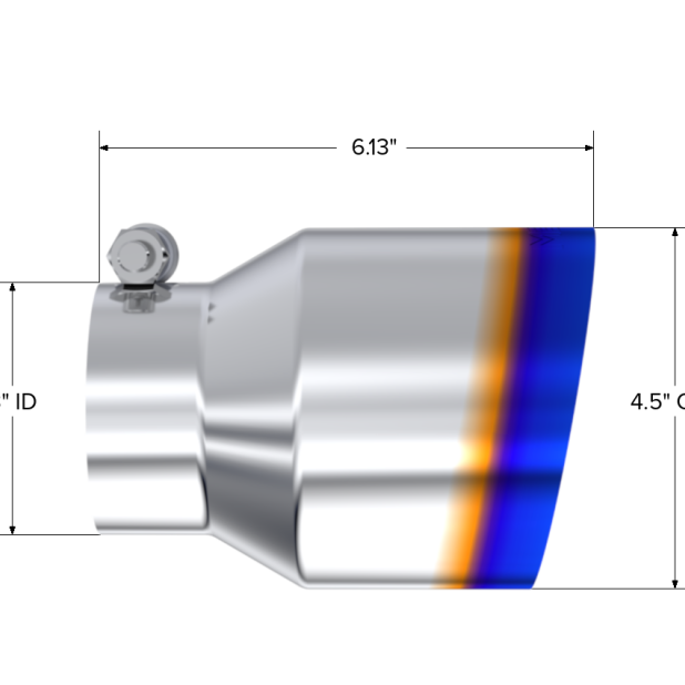MBRP Universal Stainless Steel Dual Wall Tip 4.5in OD/3in Inlet/6.13in L-Tips-MBRP-MBRPT5180BE-SMINKpower Performance Parts