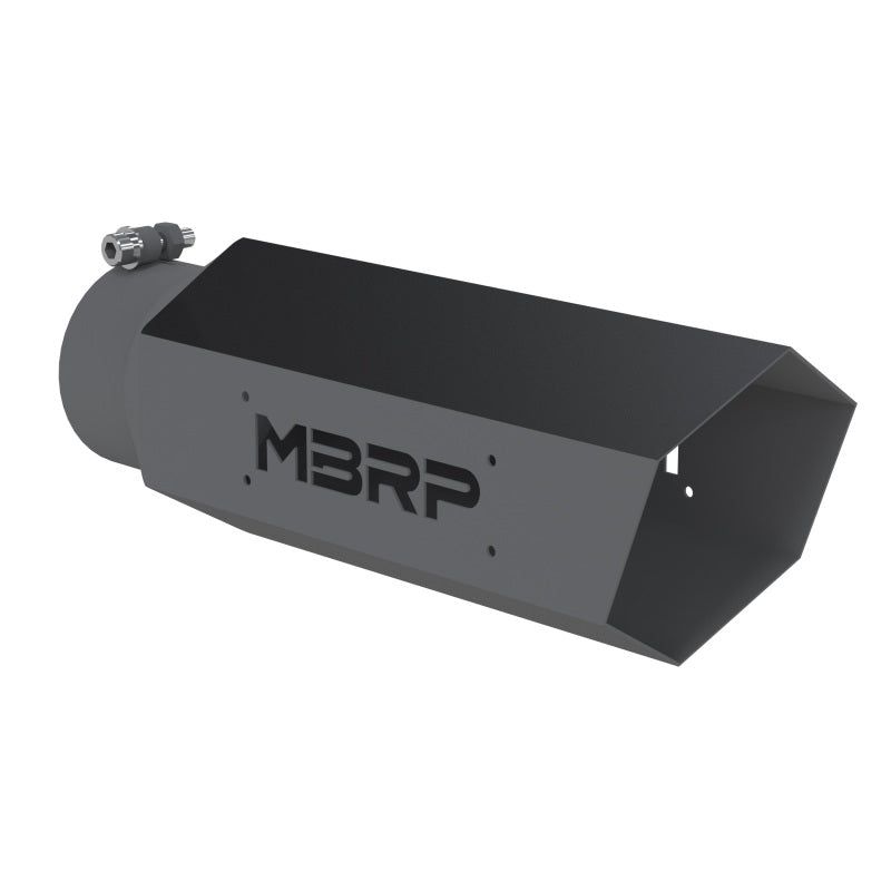 MBRP Universal Hex Tip 4in Inlet 16in Length w/o Logo - Black Coated-Tips-MBRP-MBRPT5165BLK-SMINKpower Performance Parts