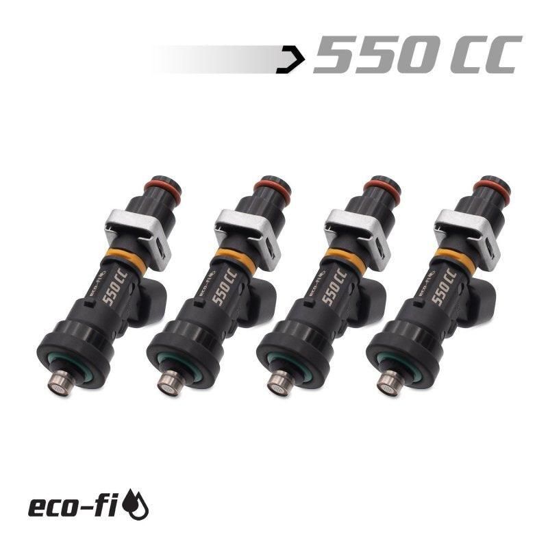 BLOX Racing Eco-Fi Street Injectors 550cc/min w/1/2in Adapter Honda B/D/H Series (Set of 4) - SMINKpower Performance Parts BLOBXEF-06514.11-550-4 BLOX Racing