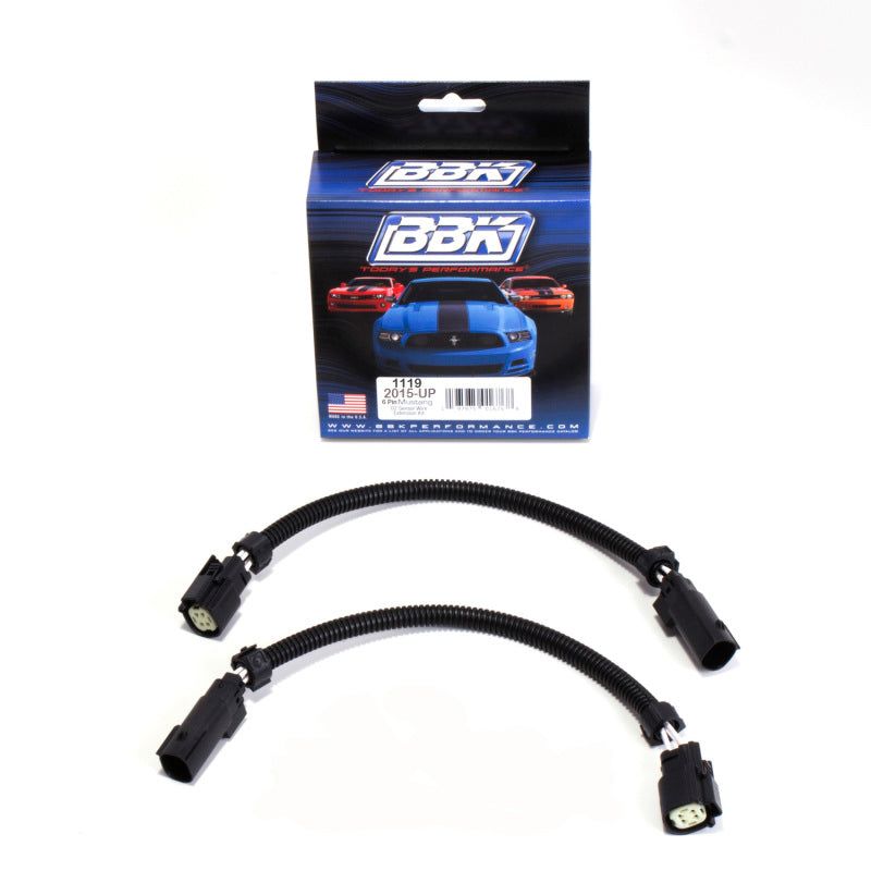 BBK 2015 Mustang GT V6 6-Pin Front O2 Sensor Wire Harness Extensions 12 (pair)-Gauge Components-BBK-BBK1119-SMINKpower Performance Parts