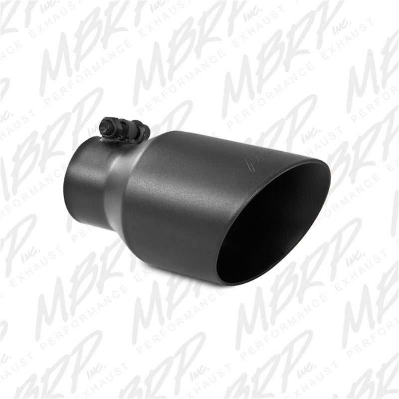 MBRP Universal 4in OD Dual Wall Angled 2.5in Inlet 8in Lgth Exhaust Tip - Black-Tips-MBRP-MBRPT5123BLK-SMINKpower Performance Parts