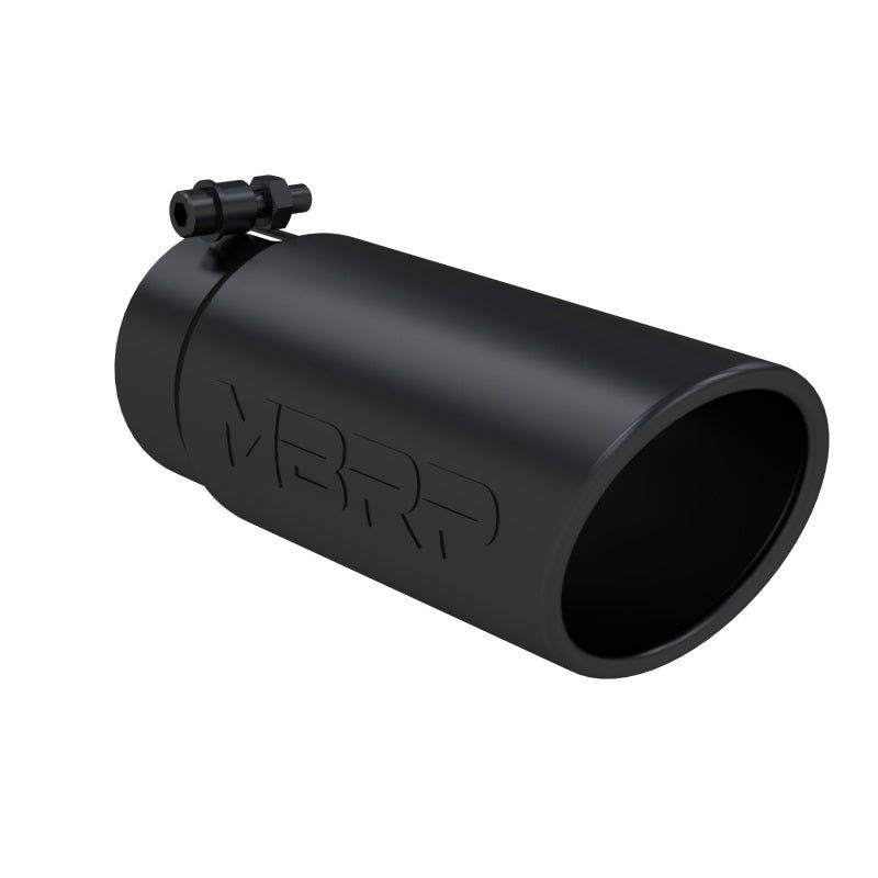MBRP Universal Tip 4 O.D. Angled Rolled End 3.5 inlet 10 length- Black Finish-Tips-MBRP-MBRPT5112BLK-SMINKpower Performance Parts