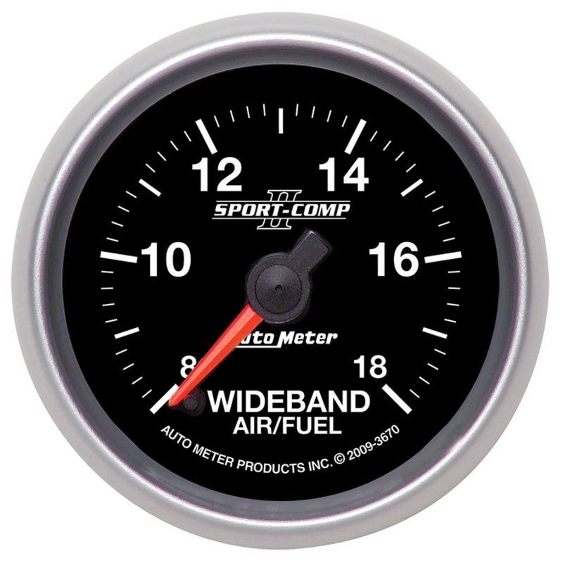 Autometer Sport-Comp II 52mm 8:1-18:1 AFR Wideband Air/Fuel Ratio Analog Gauge-Gauges-AutoMeter-ATM3670-SMINKpower Performance Parts