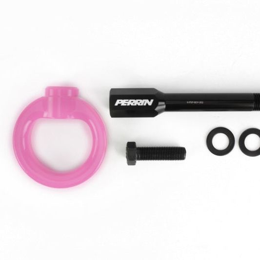 Perrin 02-07 Subaru WRX/STI Tow Hook Kit (Front) - Hyper Pink - SMINKpower Performance Parts PERPSP-BDY-230HP Perrin Performance